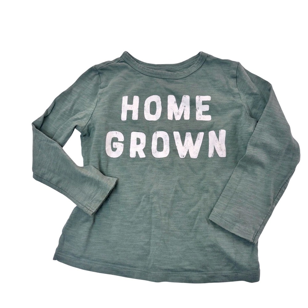 Little Co by Lauren Conrad Toddler Sage Green Home‎ Grown Graphic Tee Shirt 3T